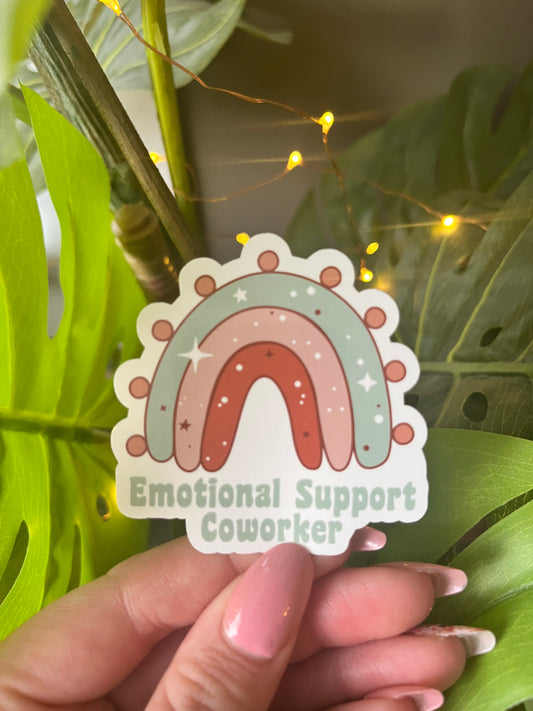 Boho Emotional Support Coworker Sticker