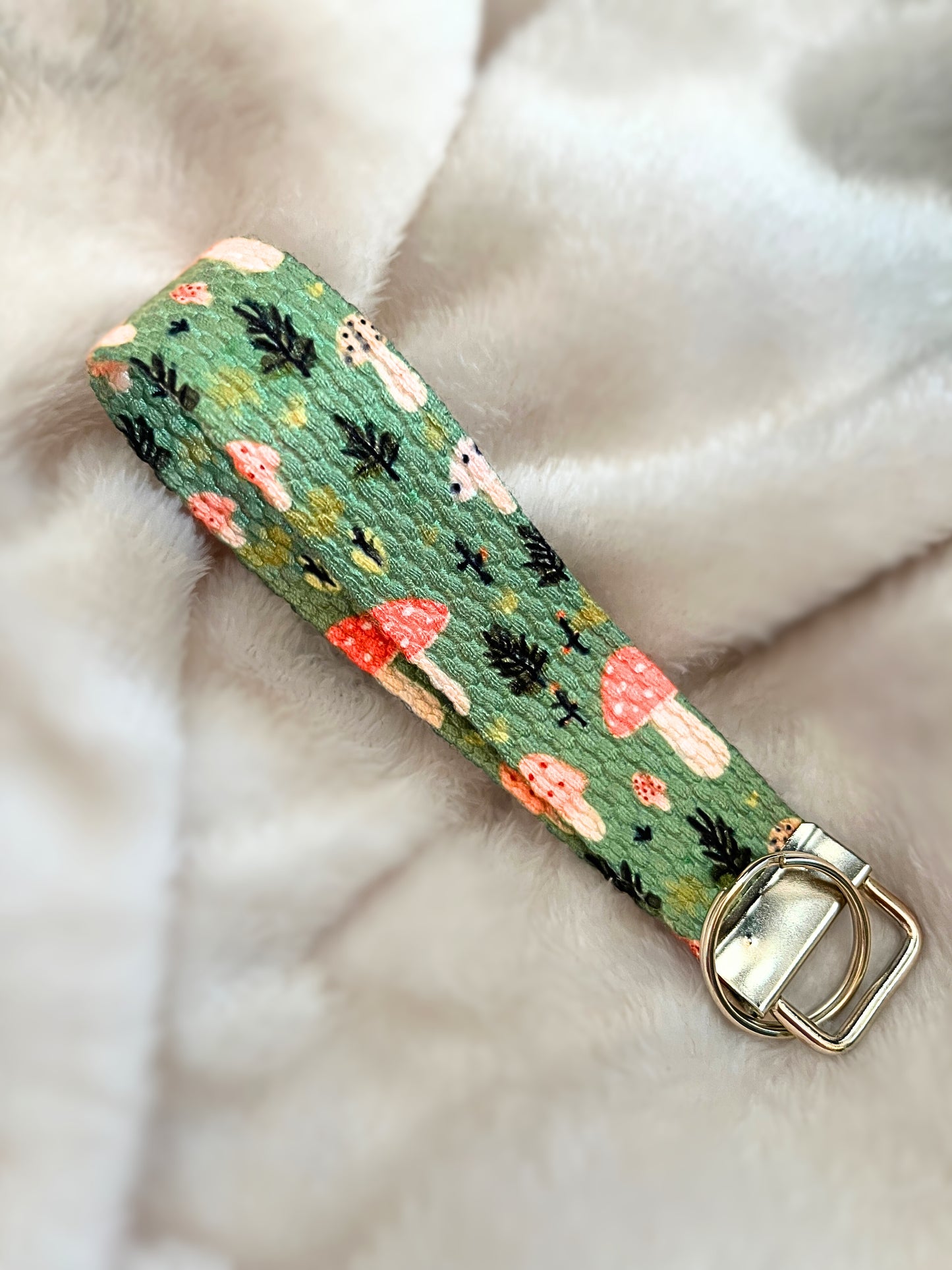 Green Mushrooms Wristlet