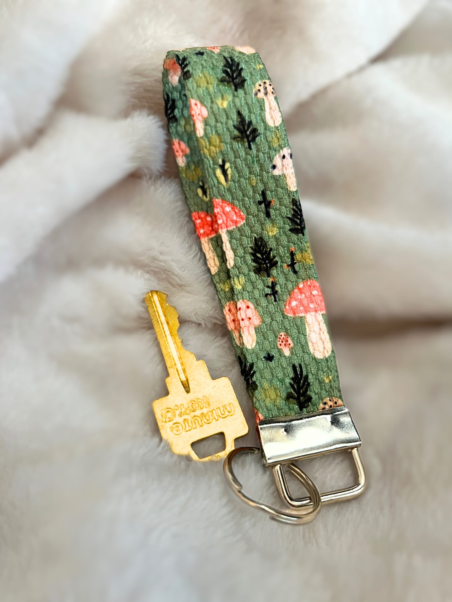 Green Mushrooms Wristlet