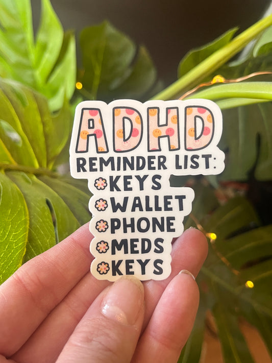 ADHD Reminder List Sticker