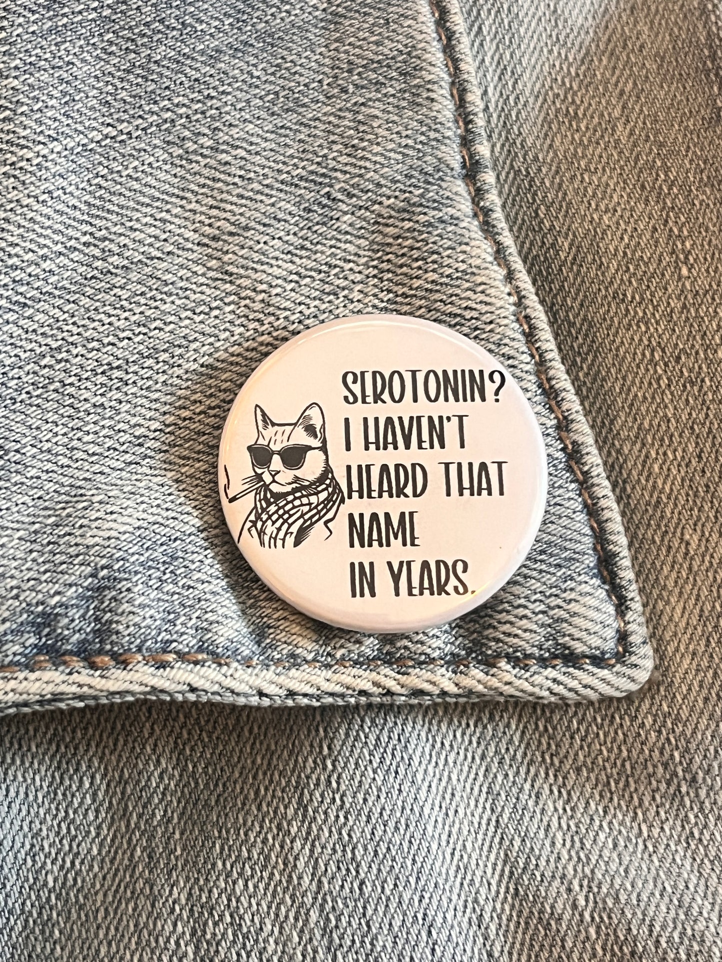 Serotonin Button Pin