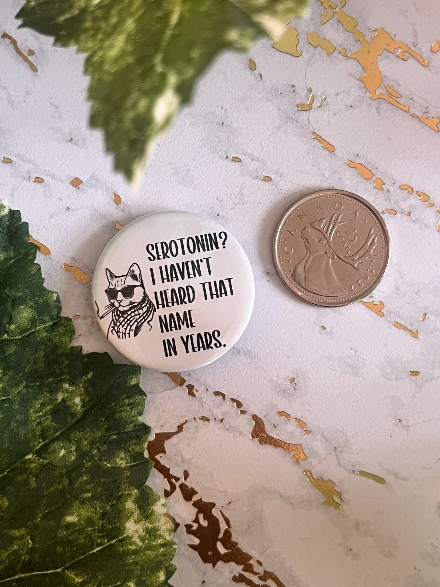 Serotonin Button Pin