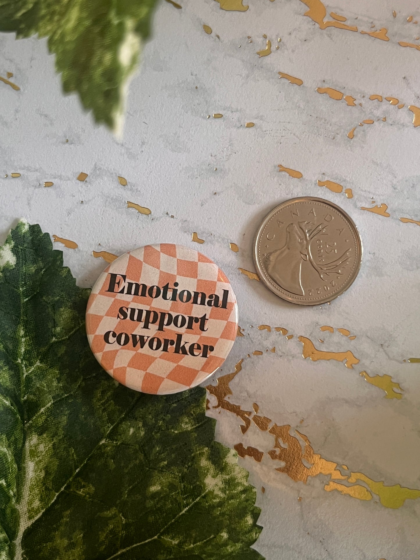 Emotional Support Coworker Button Pin